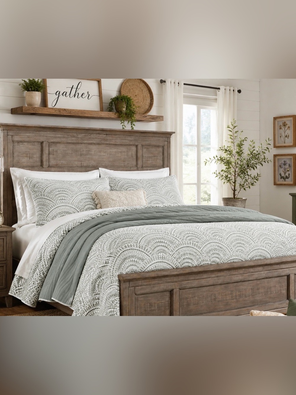 jcpenney Grey and White Printed Duvet Cover Set